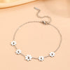 Wholesale Titanium Steel Jewelry Set With Flower Pattern For Women Earrings Necklace Anklet Bracelet Geometric Design Box Chain