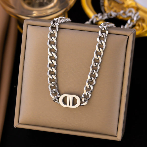 Wholesale Titanium Steel Jewelry Set With Love Water Drops Bells Pattern For Women Polished Necklace And Bracelet