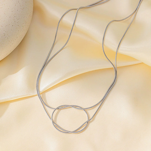 Wholesale Titanium Steel Jewelry Set With Love Water Drops Bells Pattern For Women Polished Necklace And Bracelet