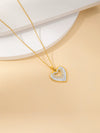 Wholesale Titanium Steel Jewelry Suit With Heart Shaped Pendant And Cross Chain Electroplated For Women Simple Design High End Sense Non Fading