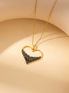 Wholesale Titanium Steel Jewelry Suit With Heart Shaped Pendant And Cross Chain Electroplated For Women Simple Design High End Sense Non Fading
