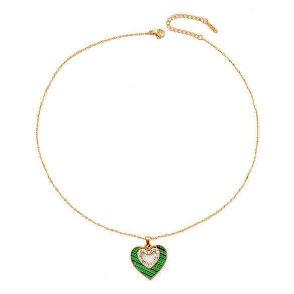 Wholesale Titanium Steel Jewelry Suit With Heart Shaped Pendant And Cross Chain Electroplated For Women Simple Design High End Sense Non Fading