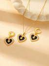 Wholesale Titanium Steel Jewelry Suit With Heart Shaped Pendant And Cross Chain Electroplated For Women Simple Design High End Sense Non Fading