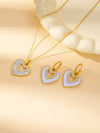 Wholesale Titanium Steel Jewelry Suit With Heart Shaped Pendant And Cross Chain Electroplated For Women Simple Design High End Sense Non Fading