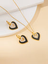 Wholesale Titanium Steel Jewelry Suit With Heart Shaped Pendant And Cross Chain Electroplated For Women Simple Design High End Sense Non Fading