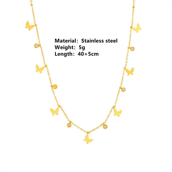 Wholesale Titanium Steel Jewelry With Butterfly Love Water Drops Bell Pattern For Women