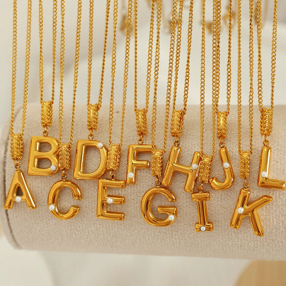 Wholesale 316L Stainless Steel Jewelry With Letters Numbers Text Pattern 18K Gold Plated For Women