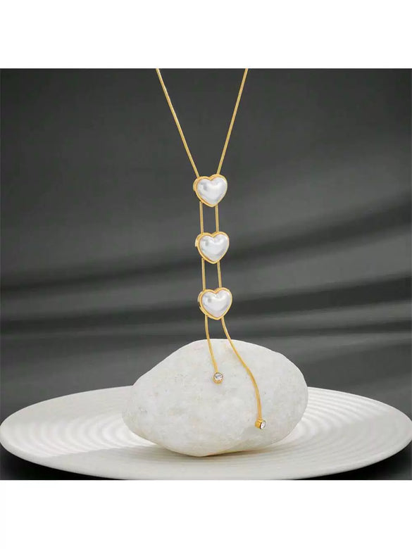 Wholesale Titanium Steel Jewelry With Love Heart Water Drop And Bell Patterns Box Chain Style For Women