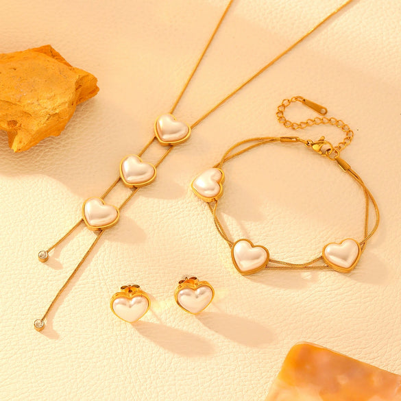 Wholesale Titanium Steel Jewelry With Love Heart Water Drop And Bell Patterns Box Chain Style For Women