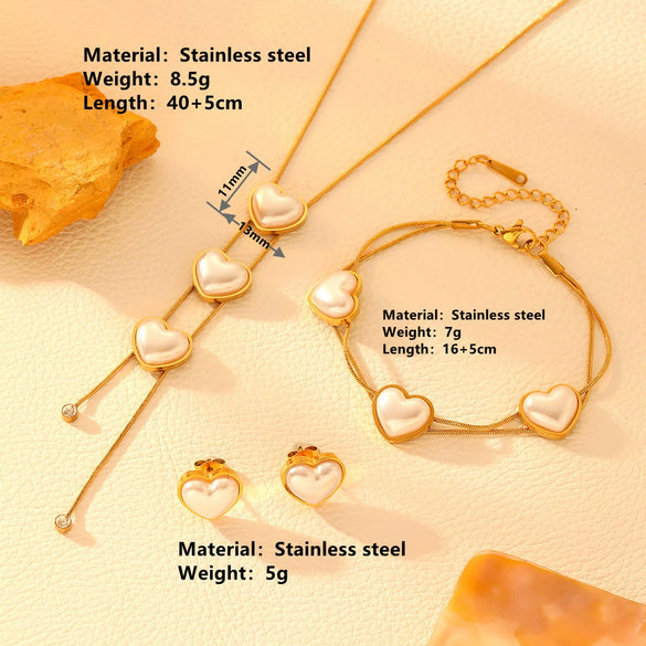 Wholesale Titanium Steel Jewelry With Love Heart Water Drop And Bell Patterns Box Chain Style For Women