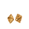 Wholesale Titanium Steel 18K Gold Electroplated Heart Flower Bow Shape Light Luxury Style Earrings For Women