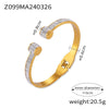 Wholesale 316L Stainless Steel 18K Gold Opening Bracelet With Geometric Fold Texture And Electroplating Design