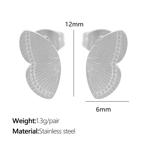 Wholesale 316L Stainless Steel 18K Gold Plated Butterfly Shape Animal Zodiac Style Earrings For Women
