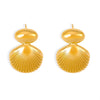 Wholesale 316L Stainless Steel 18K Gold Plated Geometric Stitching Shell Earrings For Women