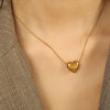 Wholesale 316L Stainless Steel 18K Gold Plated Heart Shape Necklace For Women