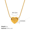 Wholesale 316L Stainless Steel 18K Gold Plated Heart Shape Necklace For Women