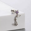Wholesale Titanium Steel Lady's Ear Nail With Zircon Bow And Heart Shape