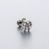 Wholesale Titanium Steel Lady's Ear Nail With Zircon Bow And Heart Shape