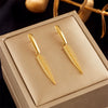 Wholesale Titanium Steel Leaf Earrings With Electroplating For Women