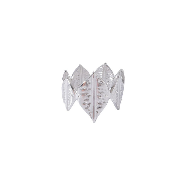 Wholesale Titanium Steel Leaf Ring Fashion Retro Design Jewelry For Women