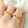 Wholesale 316L Stainless Steel Leafshaped Ring With Electroplating And Trendy Creative Design Jewelry