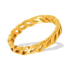 Wholesale 316L Stainless Steel Leafshaped Ring With Electroplating And Trendy Creative Design Jewelry