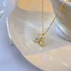 Wholesale Titanium Steel Light Luxury Bow Diamondinspired Women's Necklace With Ochain