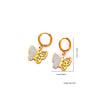 Wholesale Titanium Steel Light Luxury Geometric Hollow Heart Shape Electroplated Women's Earrings