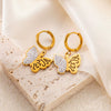 Wholesale Titanium Steel Light Luxury Geometric Hollow Heart Shape Electroplated Women's Earrings