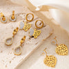 Wholesale Titanium Steel Light Luxury Geometric Hollow Heart Shape Electroplated Women's Earrings