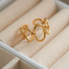 Wholesale Titanium Steel Light Luxury Ushaped Geometric Electroplating Opening Adjustable Unisex Couple Ring