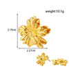 Wholesale Titanium Steel Light Luxury Women's Earrings With Flower Pattern And Double Layer Fish Tail Ginkgo Leaf Design Electroplated