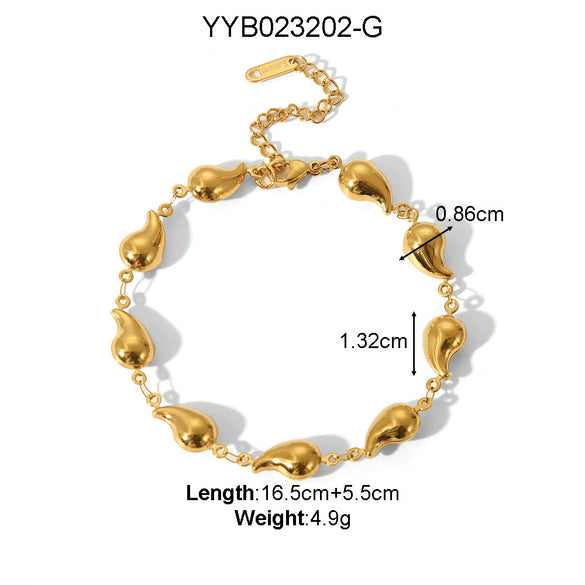 Wholesale Titanium Steel Love Drop Shaped Light Luxury Bracelet With Electroplating