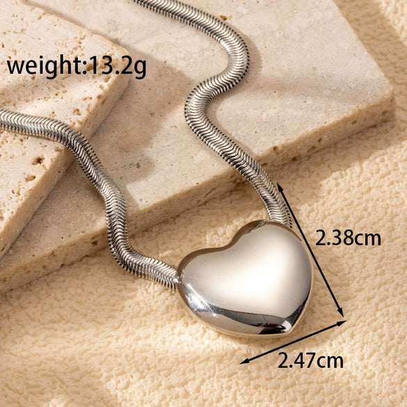 Wholesale Titanium Steel Love Water Drops Bells Pattern Simple Fashion Light Luxury Snake Bone Chain Jewelry With Electroplating