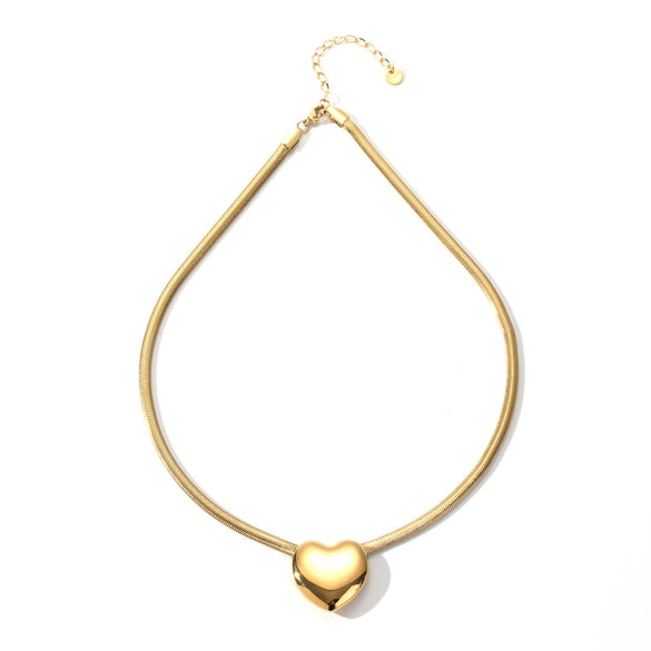 Wholesale Titanium Steel Love Water Drops Bells Pattern Simple Fashion Light Luxury Snake Bone Chain Jewelry With Electroplating