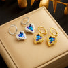 Wholesale Titanium Steel Love Wings Heart Shape Diamond Earrings And Pendant Accessories For Women