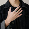 Wholesale Titanium Steel Men's Simple Geometric Inlaid Zircon Ring Jewelry