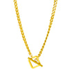 Wholesale Titanium Steel Metal Obuckle Cold Street Hip Hop Simple High Grade Heavy Metal Necklace With Rhombus Pattern And Electroplating Treatment