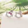 Wholesale Titanium Steel Microinlaid Zircon Animal Cat Style Jewelry For Women