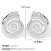 Wholesale 316L Stainless Steel Minimalist Conch White Bead Earrings With Electroplating For Women