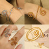 Wholesale 316L Stainless Steel Minimalist Geometric Electroplated Hoop Bracelet Jewelry