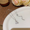 Wholesale Titanium Steel Mixed Gem Inlay Cherry Pendant Necklace For Women Light Luxury Inlaid Zircon Cross Chain