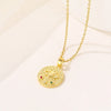 Wholesale Titanium Steel Mixed Gem Inlay Geometric Devil's Eye Embossed Electroplated Women's Clavicle Necklace