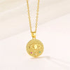 Wholesale Titanium Steel Mixed Gem Inlay Geometric Devil's Eye Embossed Electroplated Women's Clavicle Necklace