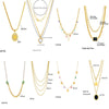 Wholesale Titanium Steel Multi Layer Stacked Clavicle Chain With Butterfly And Geometric Pattern Pendant Electroplated