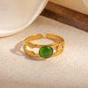 Wholesale Titanium Steel Multilayer Geometric Ring With Electroplating U Shape Design Vintage Style Unisex