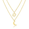 Wholesale Titanium Steel Multilayer Sun Moon Ochain Necklace For Women With Electroplating Treatment Simple And Generous Niche Clavicle Chain