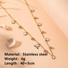 Wholesale Titanium Steel Multishell Pendant Necklace With Diamond Geometric Cartoon Style Vacuum Electroplated In Furnace