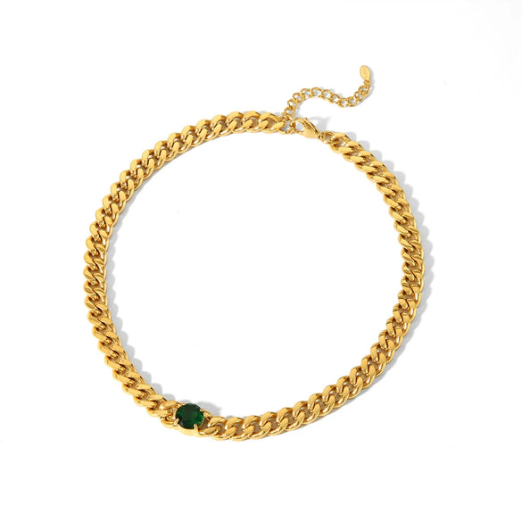 Wholesale Titanium Steel Necklace And Bracelet For Women 18K Goldplated Inlaid With White Stone Heart Drop Shape And Geometric Pattern Snake Bone Chain Inlaid Zircon Treatment