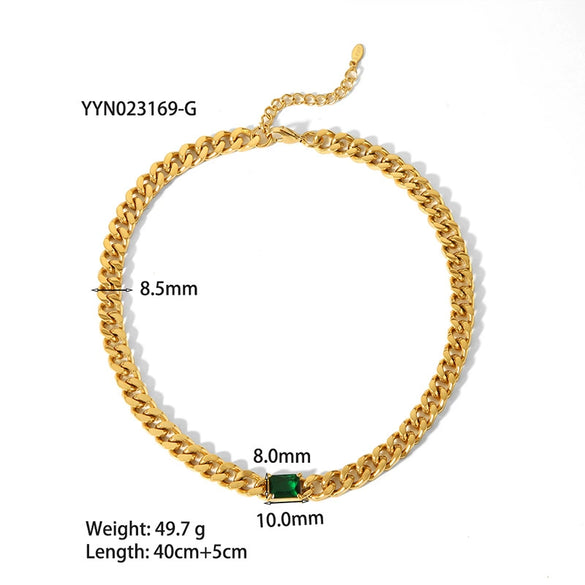 Wholesale Titanium Steel Necklace And Bracelet For Women 18K Goldplated Inlaid With White Stone Heart Drop Shape And Geometric Pattern Snake Bone Chain Inlaid Zircon Treatment